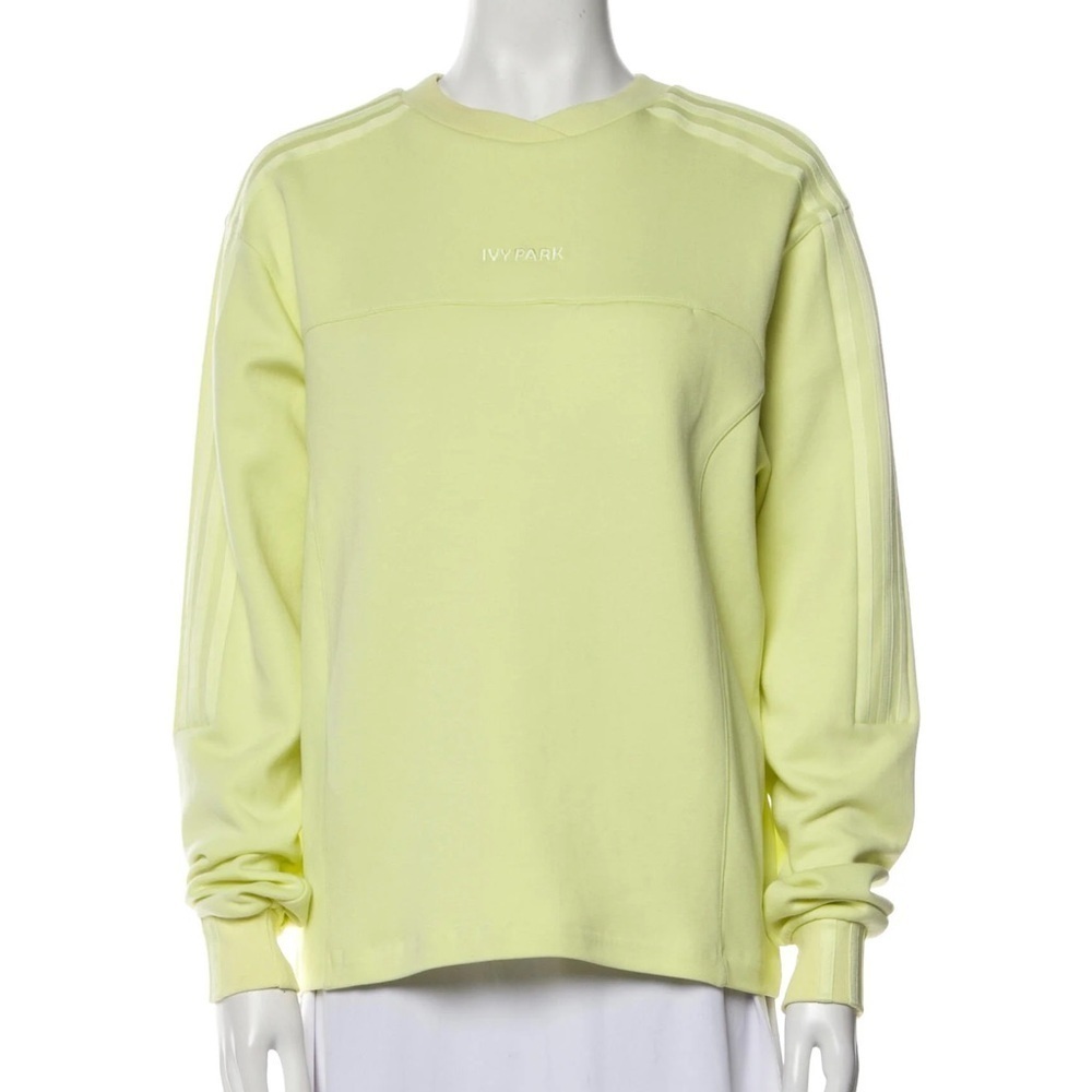 Adidas x IVY PARK Long-Sleeve Crewneck Sweatshirt Yellow H25162 size medium chic